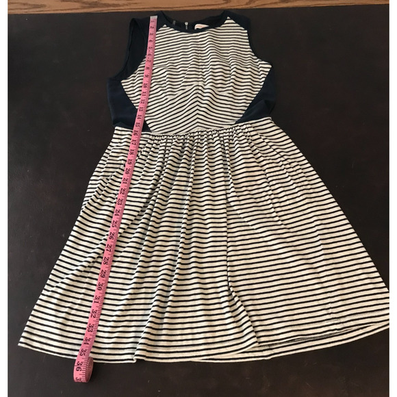 Rebecca Taylor Navy & White Striped Sleeveless Jersey Dress - Size Medium - Picture 9 of 11